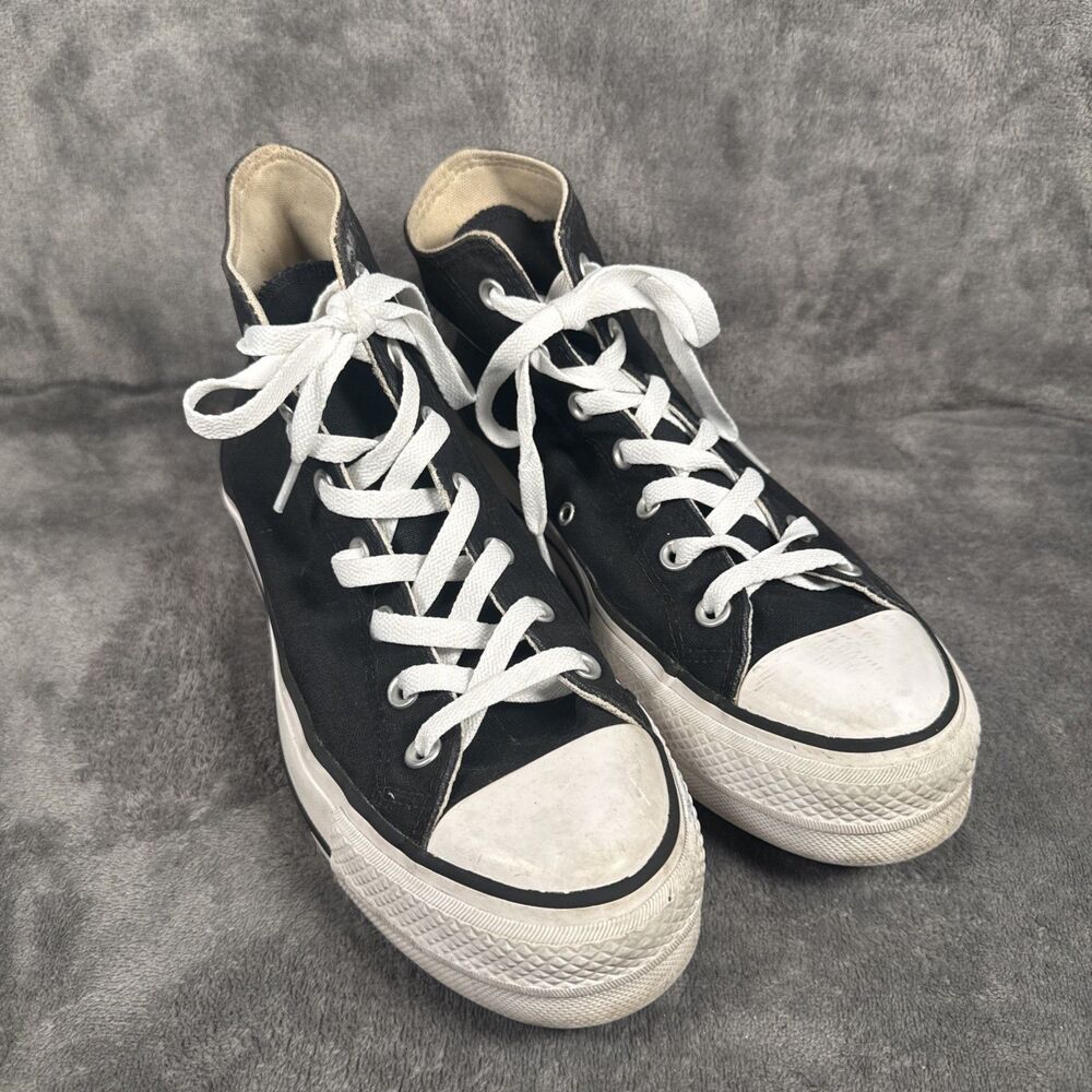 Converse Chuck Taylor All Star Hi Top Platform Black Canvas Women Sz 9 Fair Cond